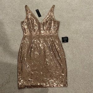 Lulus Gold Sparkly Dress